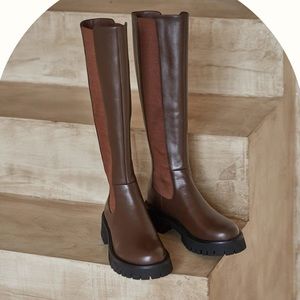 LLS Willow Knee High Chelsea Boots - brown - brand new - run small